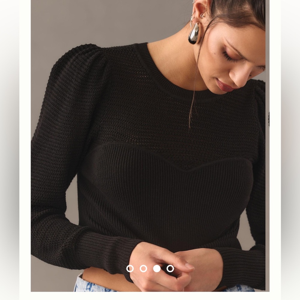 Anthropologie, DH New York Pointelle Fitted Sweater